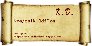Krajcsik Dóra névjegykártya